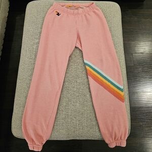 Pink Pastel Stripe Aviator Nation Sweatpants